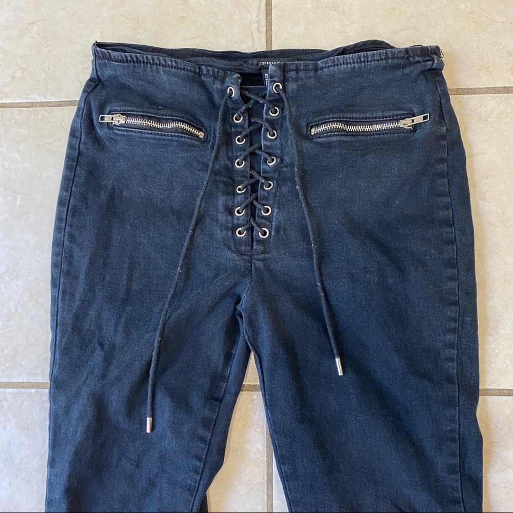 Gray high waisted jeans